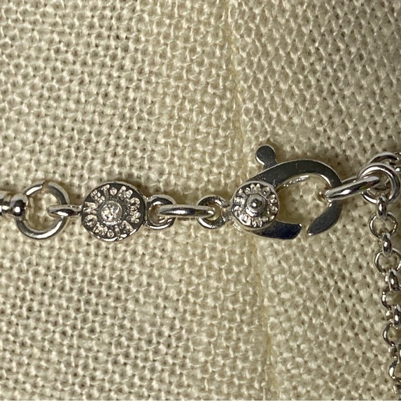 Monet Silver Tone Necklace Gray And Silver Disks EUC Mint Cond 16” - 19” Circles - Picture 10 of 14